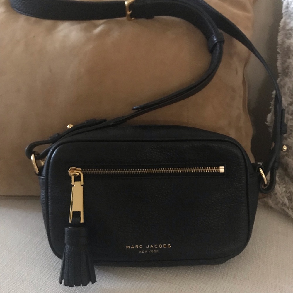Marc Jacobs Zoom Black Leather Cross Body Bag